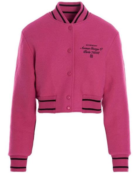 pink givenchy bomber|Bomber in chenille velvet .